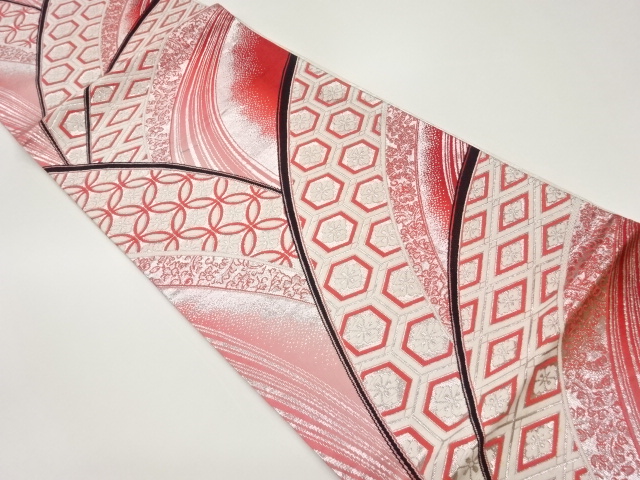 JAPANESE FUKURO OBI / WOVEN FLOWER CLASSICAL PATTERN